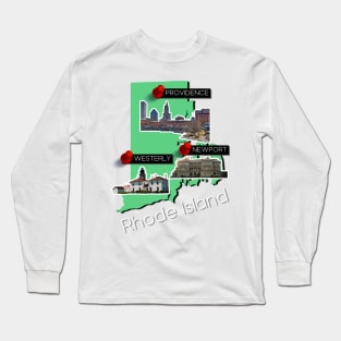 Rhode Island Map Long Sleeve T-Shirt